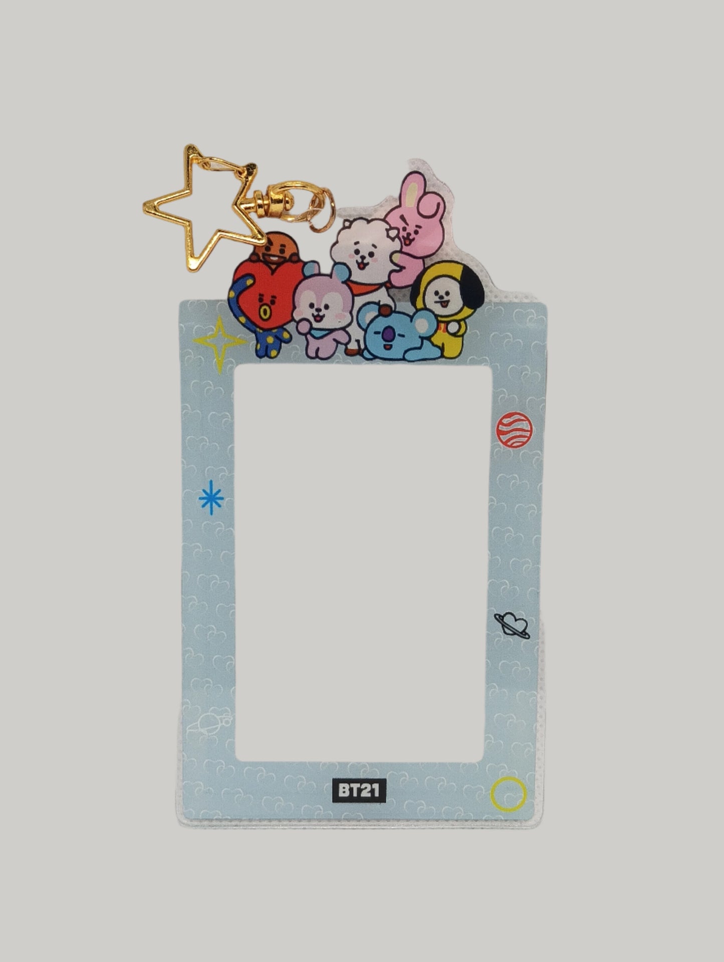 BT21 LLAVEROS ACRILICOS PORTA TARJETAS