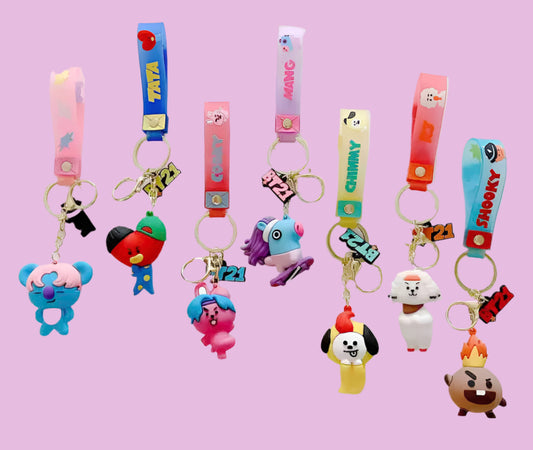 BT21 HAIRCUT RUBBER FIGURES KEYCHAIN