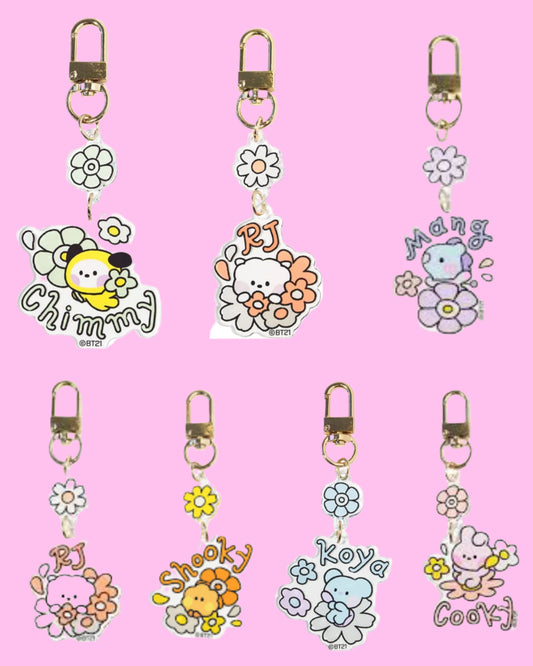 BT21 DAISIES ACRYLIC KEYCHAIN