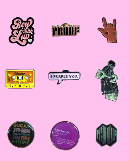 BTS  PINS  (9 VERS)