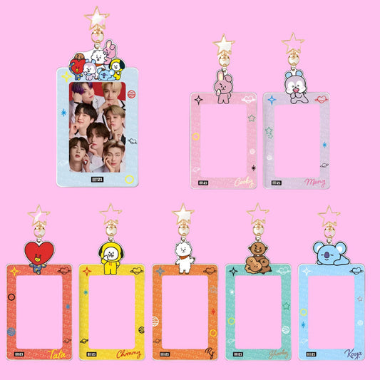 BT21 LLAVEROS ACRILICOS PORTA TARJETAS(7 vers)